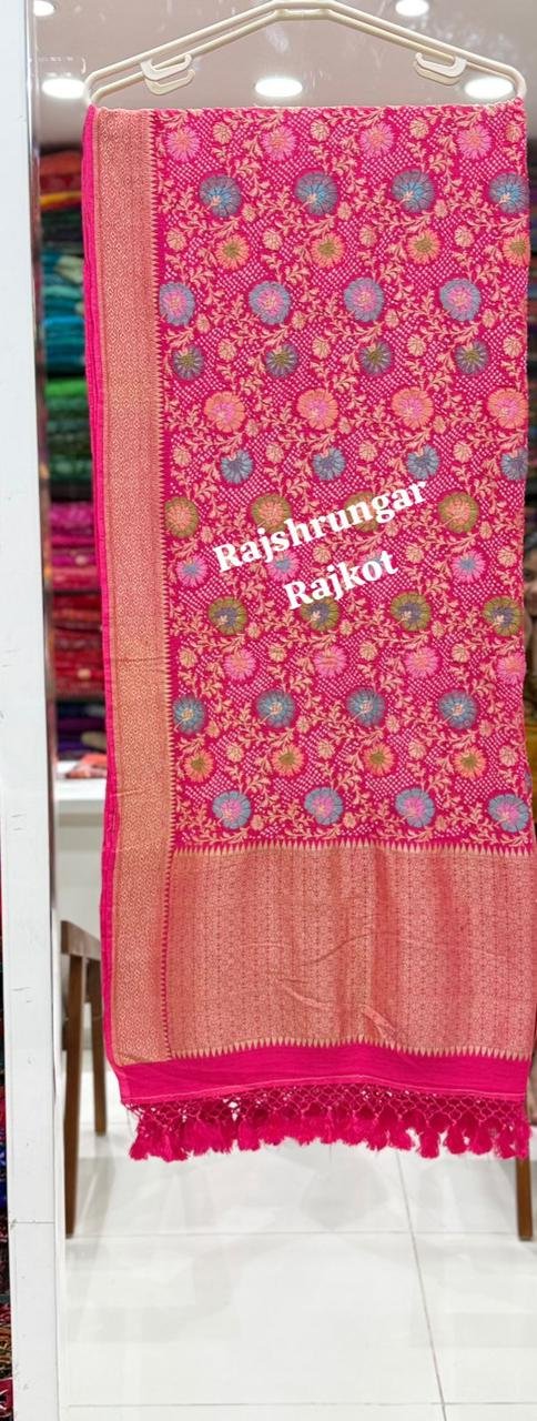 rai bandhej duppata in pure georgette rai bandhej duppata in pure georgette