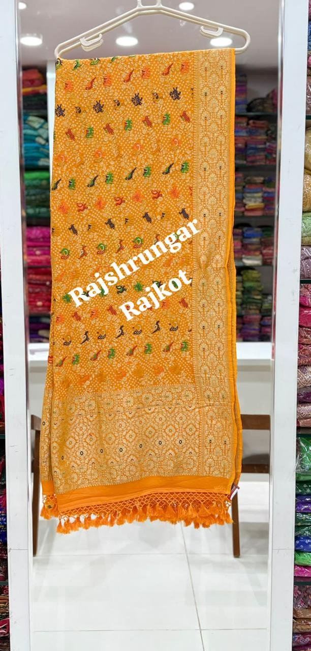 rai bandhej duppata in pure georgette rai bandhej duppata in pure georgette